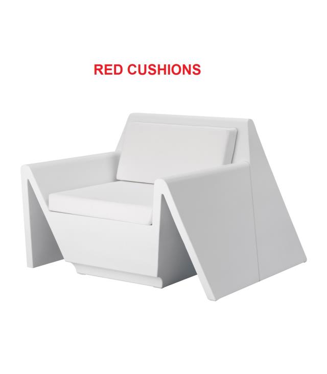 Rental store for REST LOUNGE CHAIR-WHITE W RED CUSHION in Miami FL